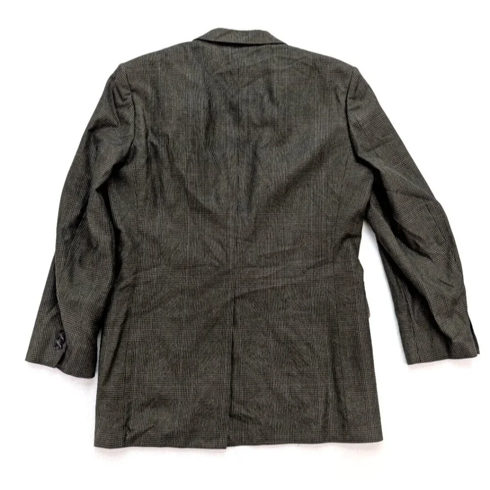 Daks London Vintage Men's Blazer Jacket Sport Coat Size 40L Brown Plaid